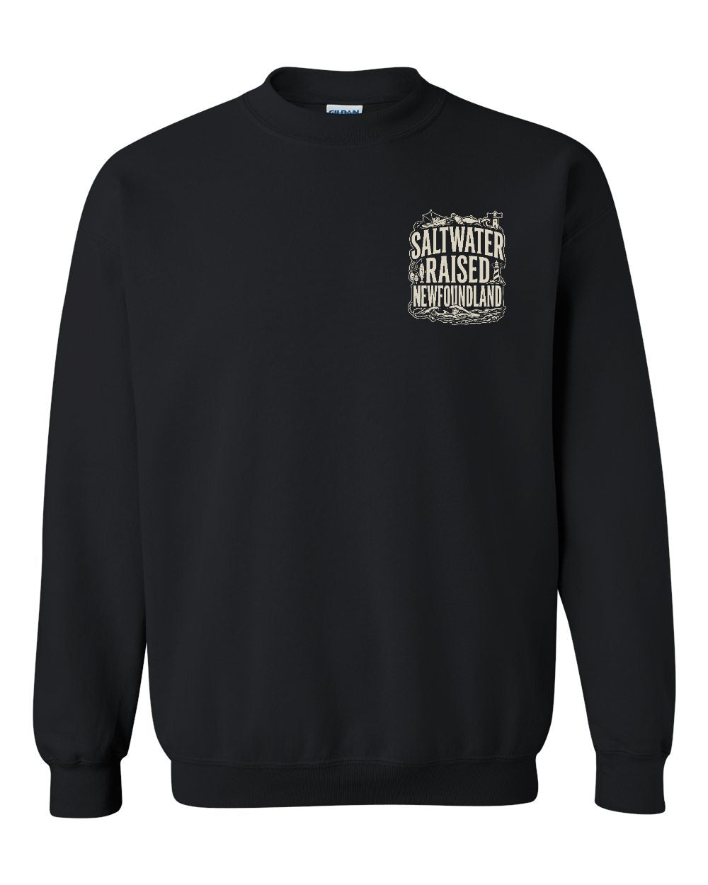 NFLD Saltwater Raised Folk Left Chest Crewneck Sweatshirt - Unisex