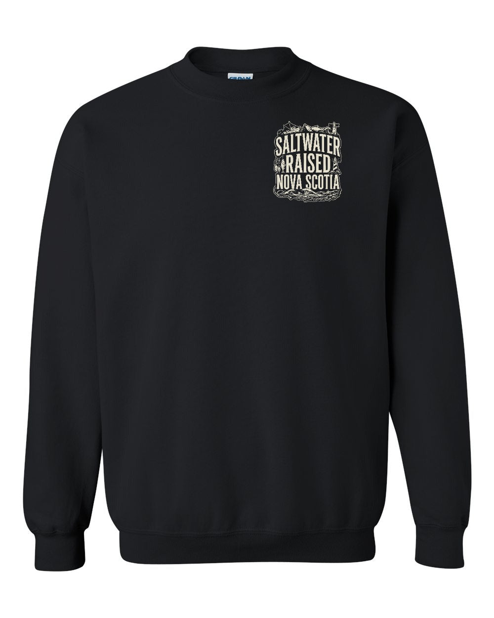 Saltwater Raised NS Folk Left Chest Crewneck Sweatshirt - Unisex