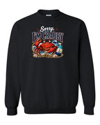 Sorry Im Crabby Crewneck Sweatshirt in Black