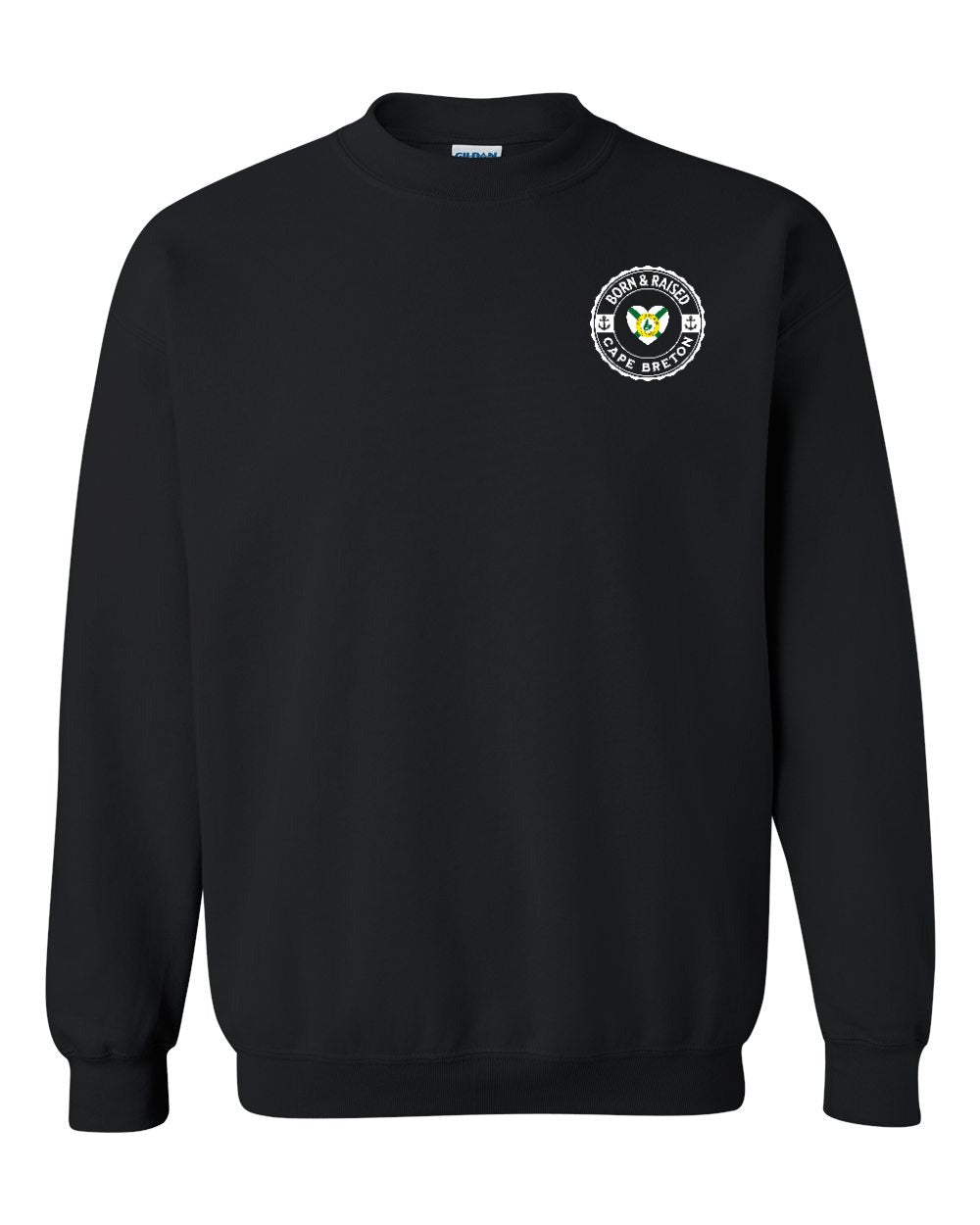 Born and Raised CB Heart Flag Left Chest & Back Crewneck Sweatshirt - Unisex