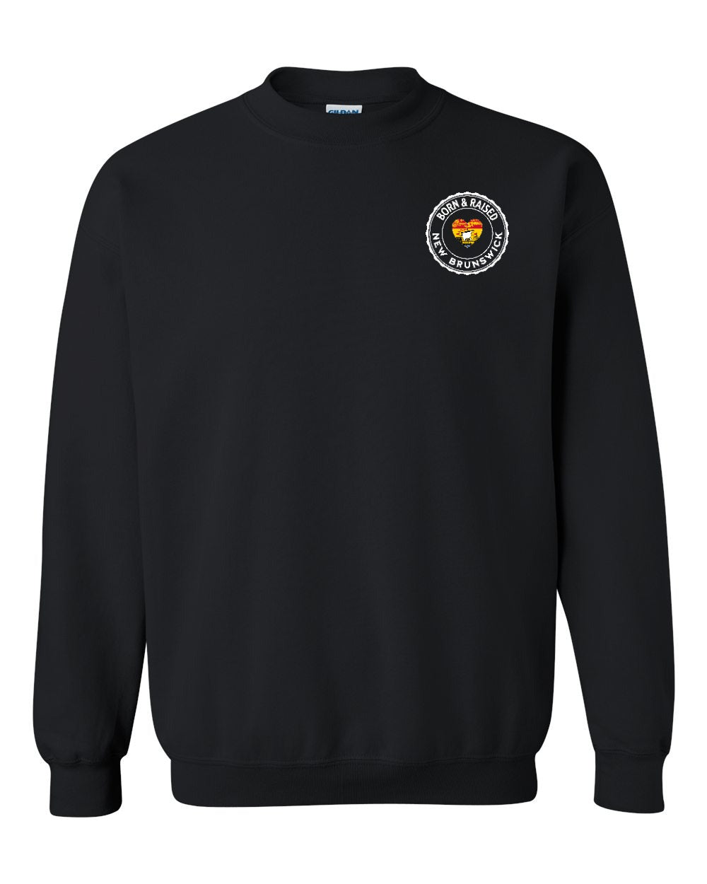 Born and Raised NB Heart Flag Left Chest Crewneck Sweatshirt - Unisex