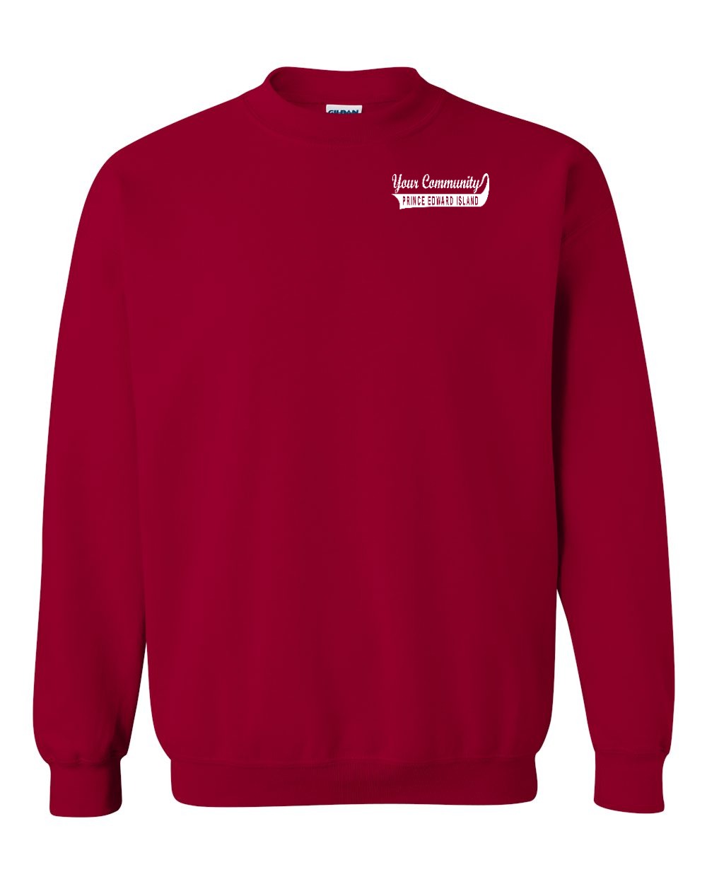 Your Custom Community PEI Swoop Left Chest Crewneck Sweatshirt - Unisex