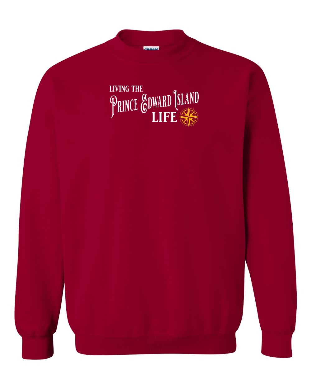 Living the PEI life yellow compass Crewneck Sweatshirt - Unisex