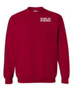Made in NB White Lettering Left Chest Crewneck Sweatshirt - Unisex