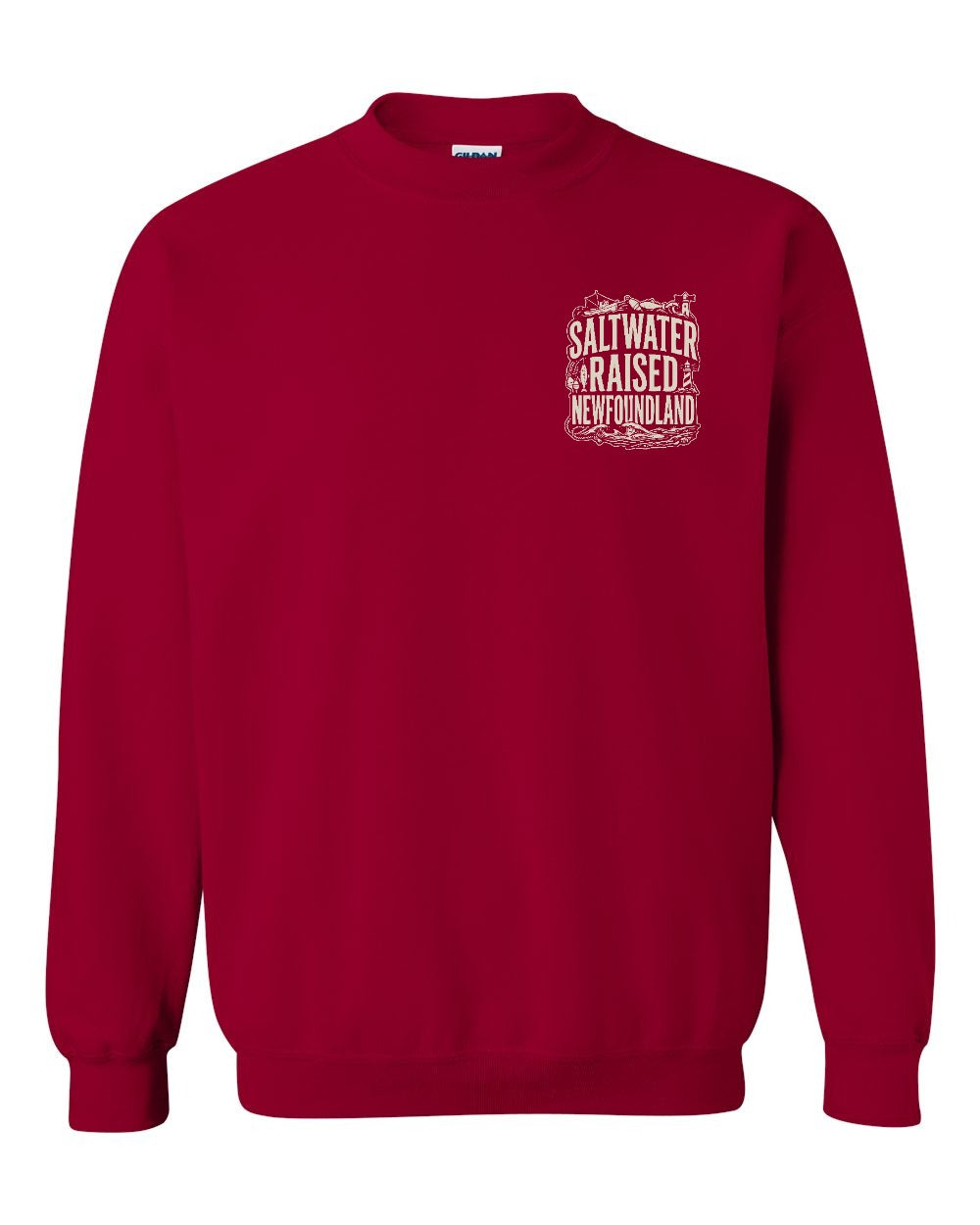 NFLD Saltwater Raised Folk Left Chest Crewneck Sweatshirt - Unisex