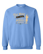 Muisic Will Continue Bagpipes Crewneck Sweatshirt in Carolina Blue