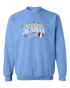Newfoundland Acadian Girl Crewneck Sweatshirt in Carolina Blue
