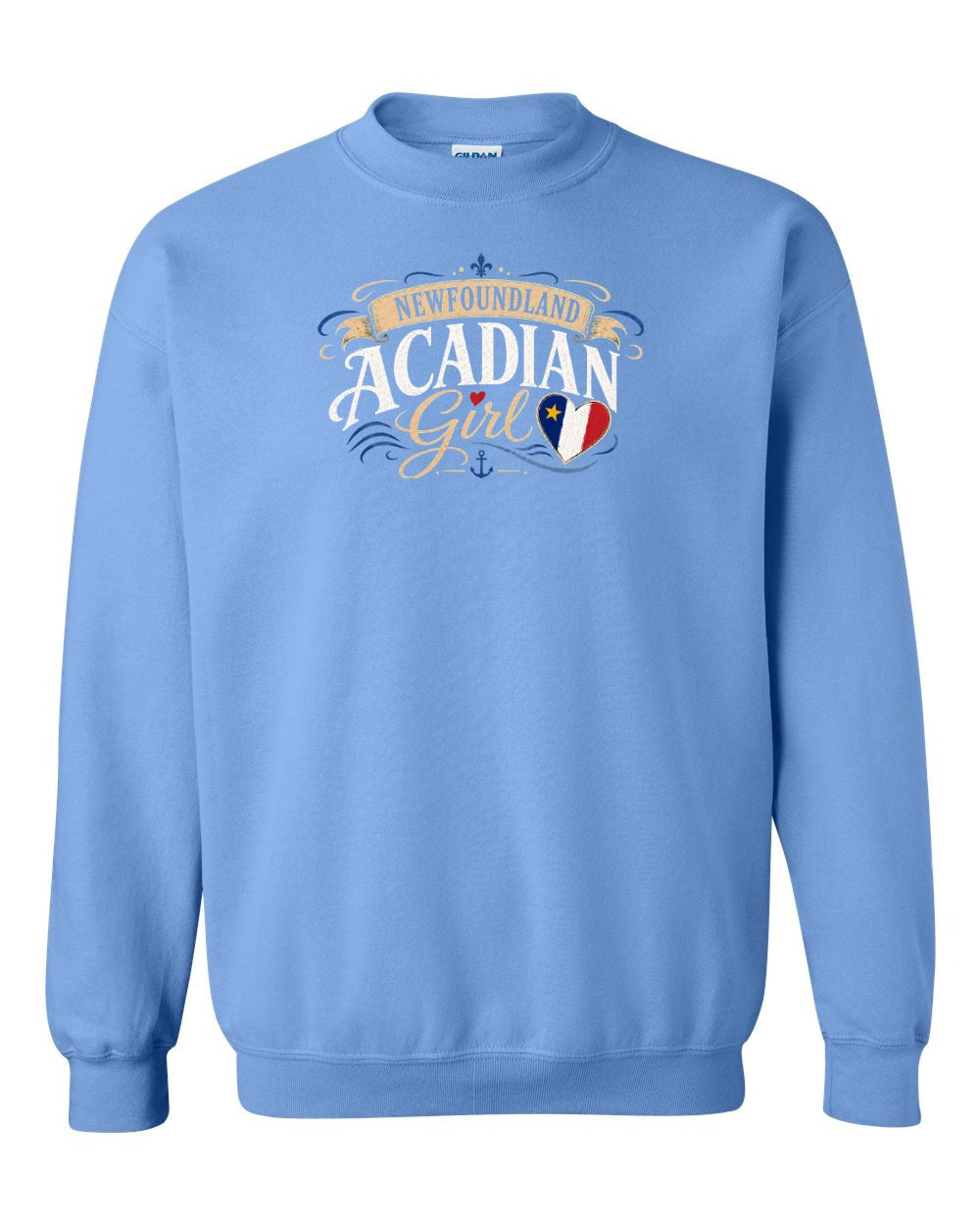 Newfoundland Girl Garment Crewneck Sweatshirt in Carolina Blue