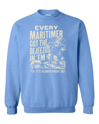 Bejezus Crewneck Sweatshirt in Carolina Blue