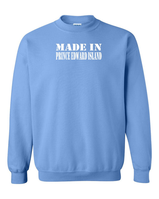 Made in PEI (White Lettering) Full Front Crewneck Sweatshirt