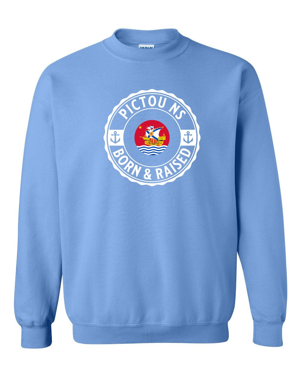Pictou Born Raised Crewneck Sweatshirt in Carolina Blue
