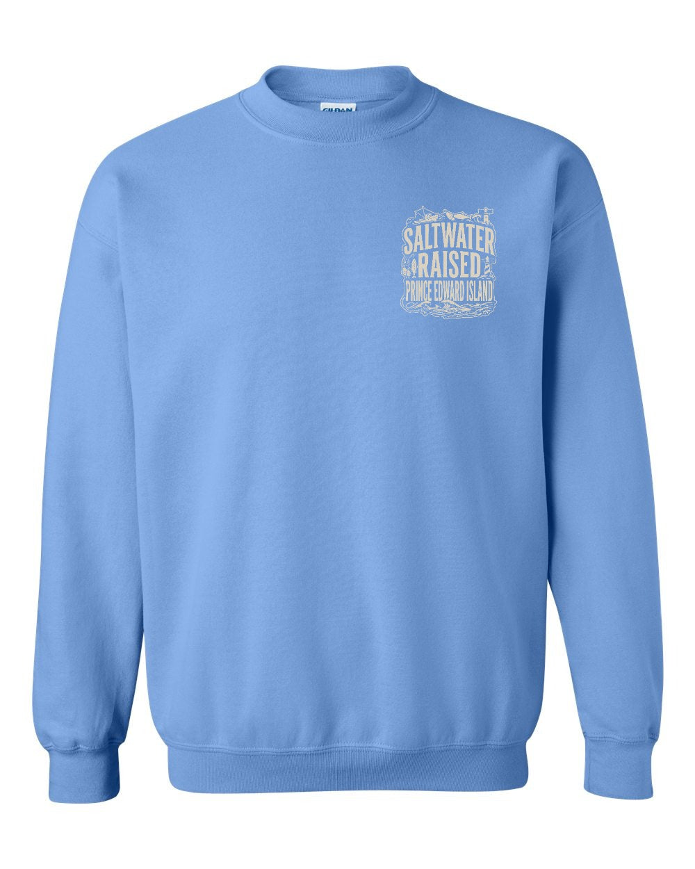 PEI Saltwater Raised Folk Left Chest and Back Crewneck Sweatshirt - Unisex