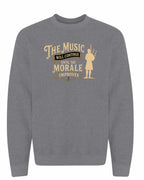 Muisic Will Continue Bagpipes Crewneck Sweatshirt in Graphite Heather