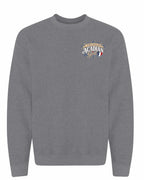 Newfoundland Acadian Girl Left Chest Crewneck Sweatshirt in Graphite Heather