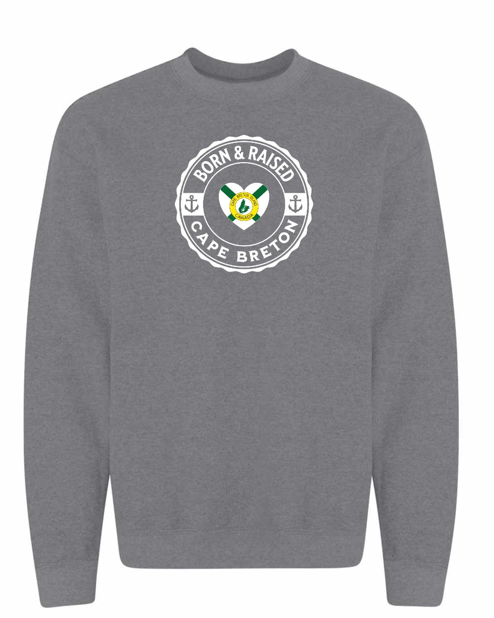 Born and Raised CB Heart Flag Crewneck Sweatshirt - Unisex
