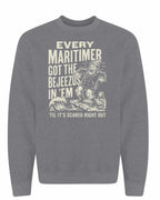 Bejezus Crewneck Sweatshirt in Graphite Heather