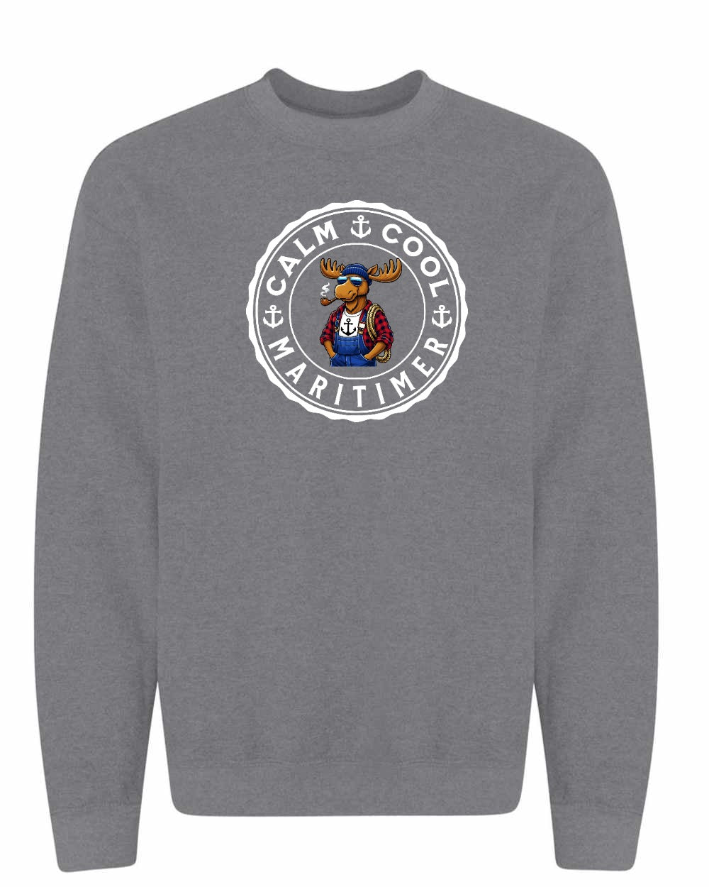 Calm Cool Maritimer Moose Crewneck Sweatshirt - Unisex