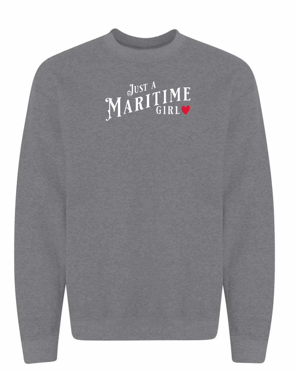 Just A Maritime Girl Red Heart Crewneck Sweatshirt - Unisex