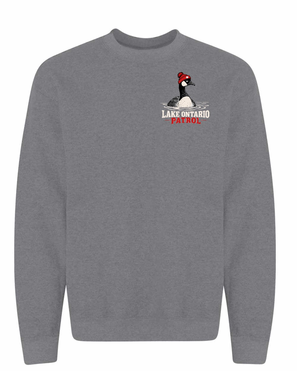 Lake Patrol Left Chest and Back Crewneck Sweatshirt in Graphite Heather