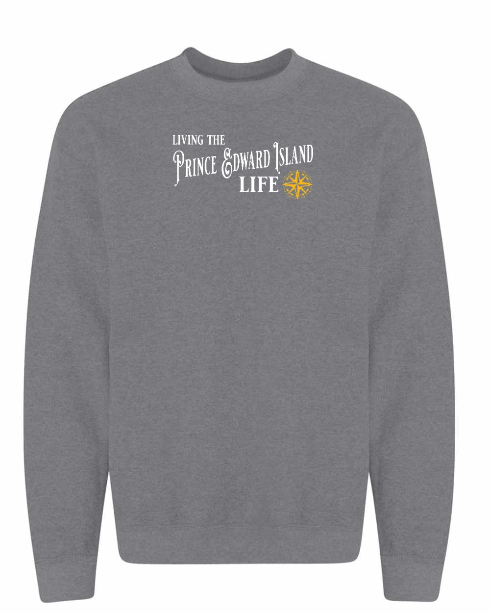 Living the PEI life yellow compass Crewneck Sweatshirt - Unisex