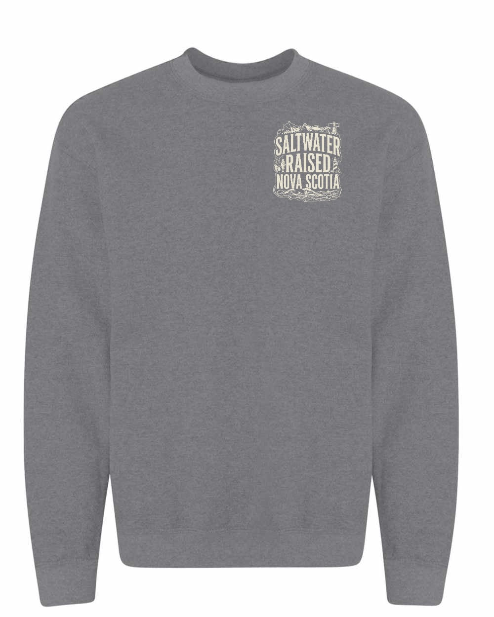 Saltwater Raised NS Folk Left Chest Crewneck Sweatshirt - Unisex
