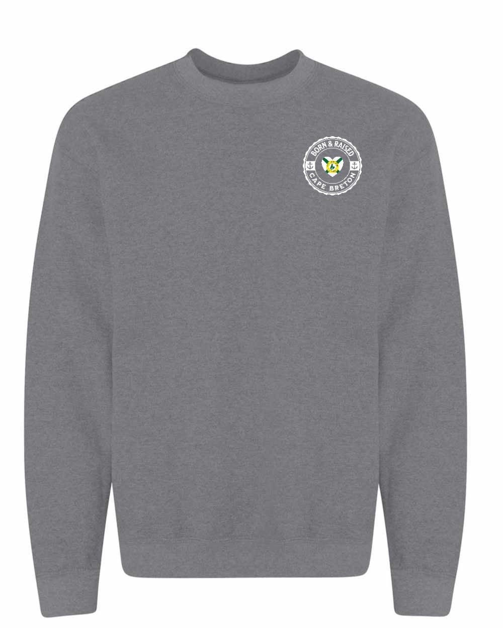 Born and Raised CB Heart Flag Left Chest & Back Crewneck Sweatshirt - Unisex
