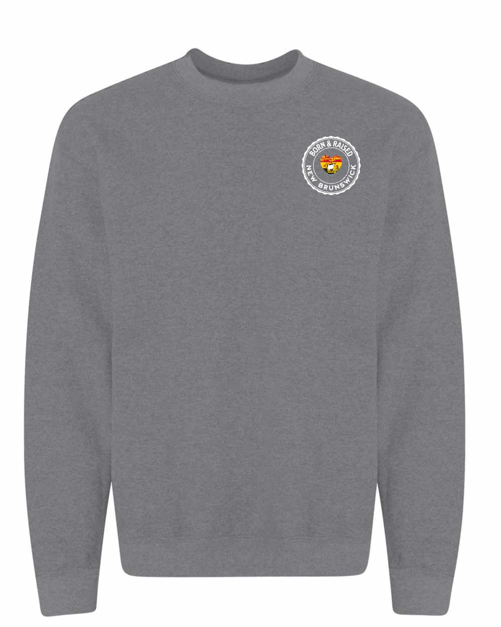 Born and Raised NB Heart Flag Left Chest Crewneck Sweatshirt - Unisex