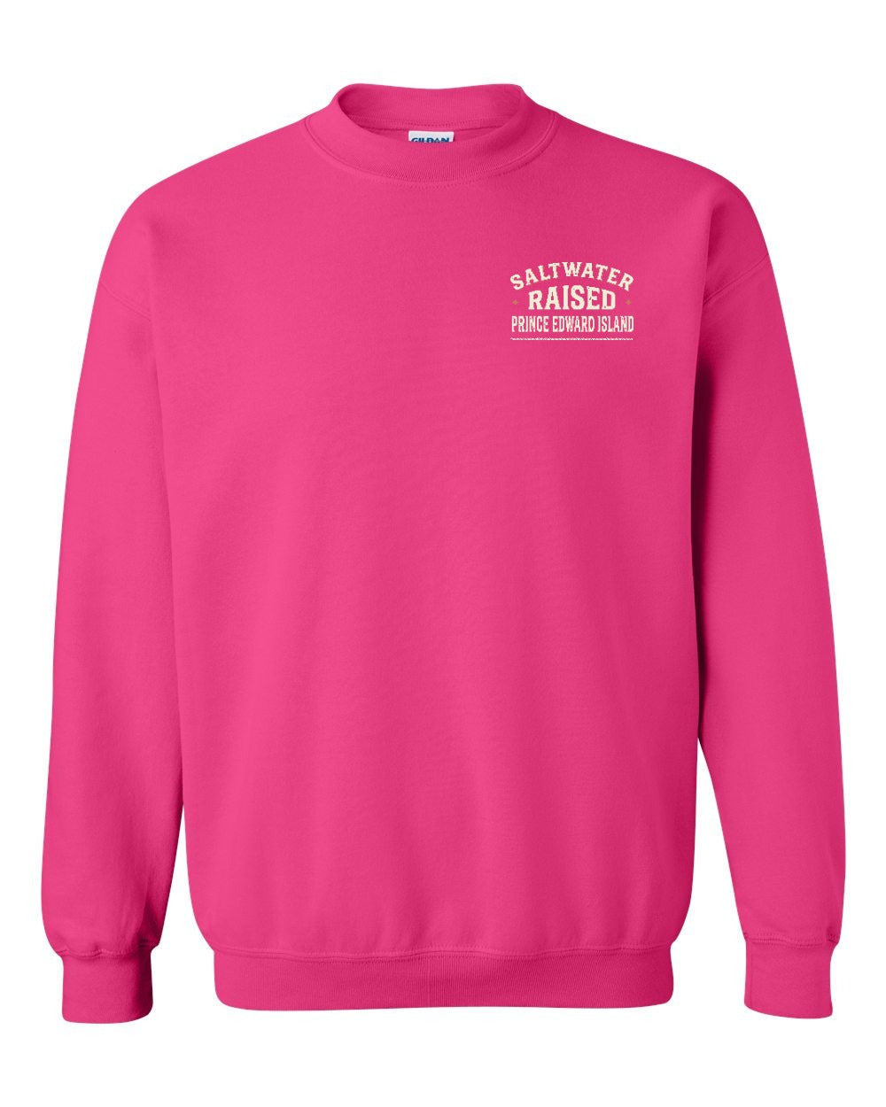 PEI Saltwater Raised Sign Left Chest and Back Crewneck Sweatshirt - Unisex