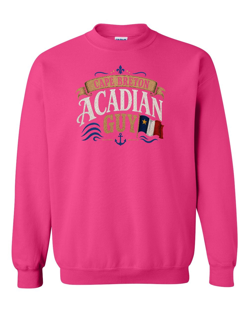 Cape Breton Guy Crewneck Sweatshirt in Heliconia Pink
