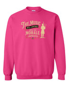 Muisic Will Continue Bagpipes Crewneck Sweatshirt in Heliconia Pink
