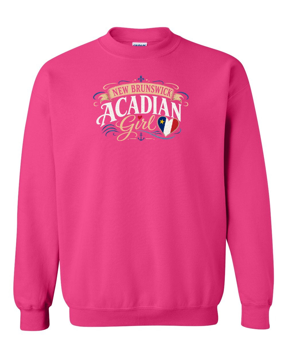 Nb Acadian Girl Garment Crewneck Sweatshirt in Heliconia Pink