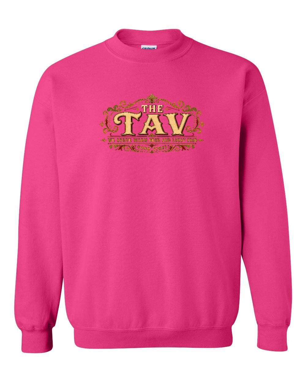 The Tav Garment Crewneck Sweatshirt in Heliconia Pink