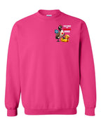 Poked the Wrong Goose Left Chest and Back Crewneck Sweatshirt in Pink