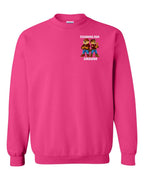 Standing Our Ground Left Chest and Back Crewneck Sweatshirt in Heliconia Pink