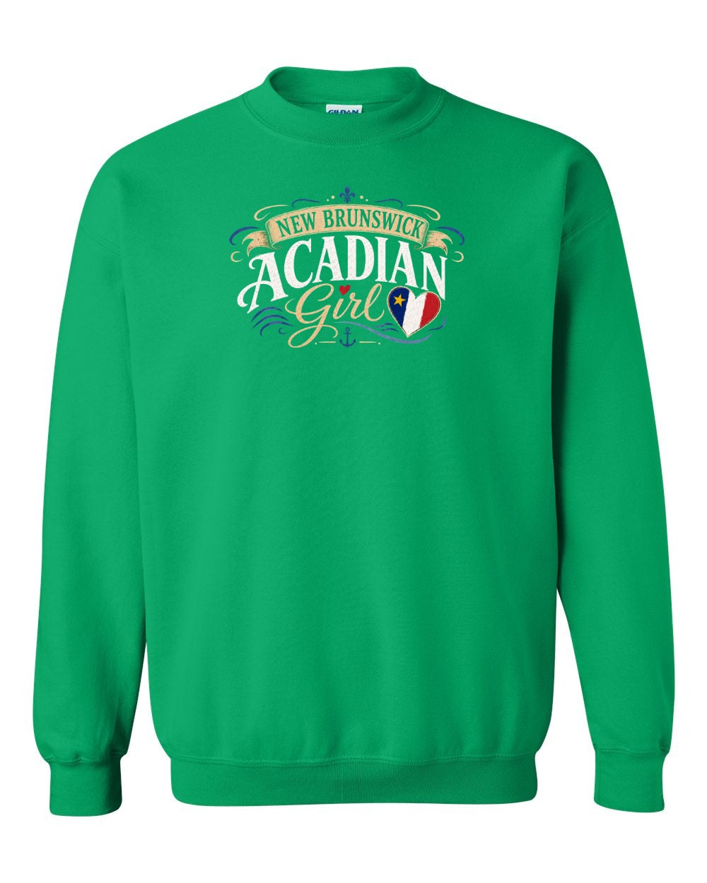 Nb Acadian Girl Garment Crewneck Sweatshirt in Irish Green