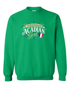 Newfoundland Acadian Girl Crewneck Sweatshirt in Irish Green