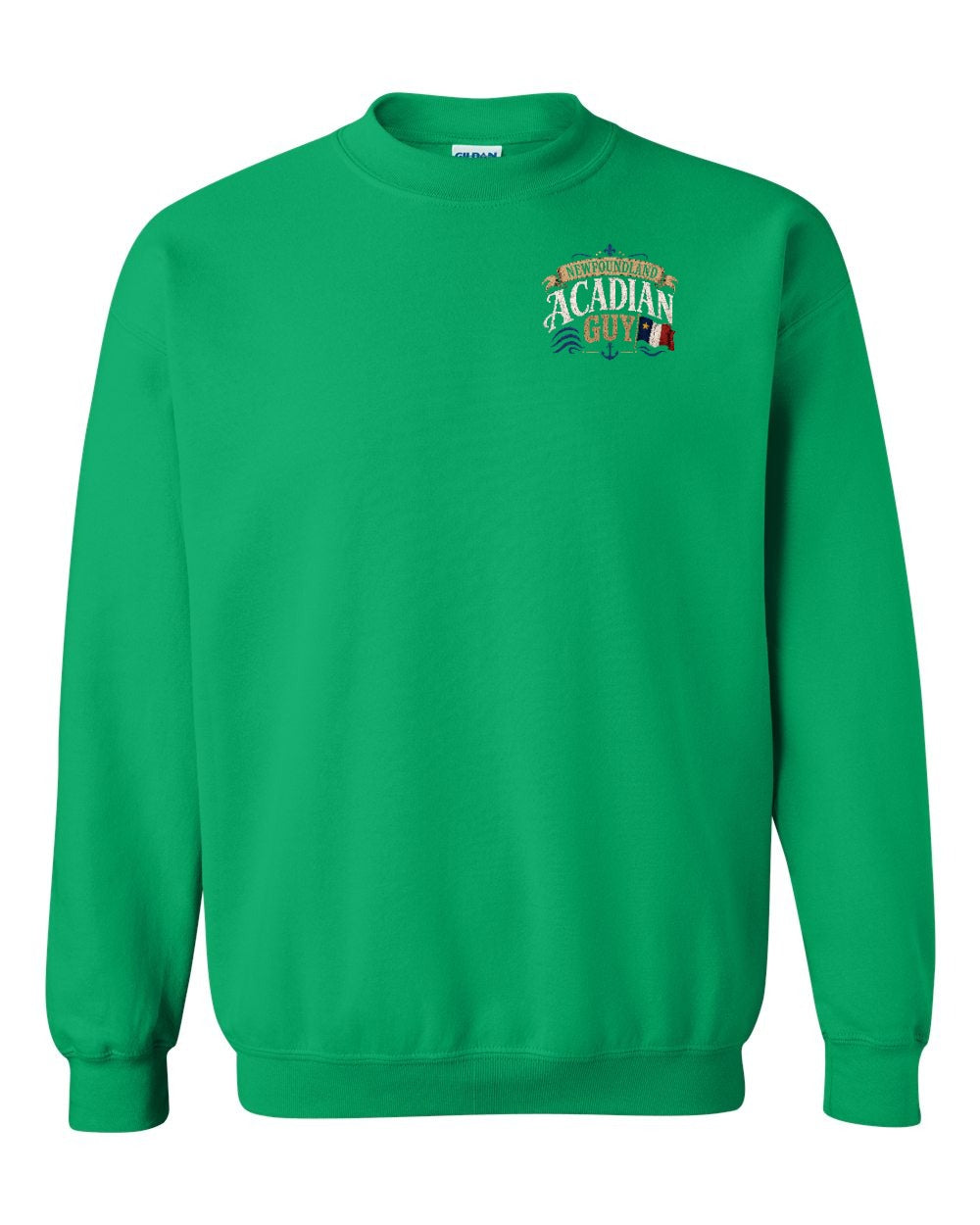 Newfoundland Guy Left Chest Crewneck Sweatshirt in Irish Green