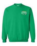 Nova Scotia Acadian Girl Left Chest Crewneck Sweatshirt in Irish Green