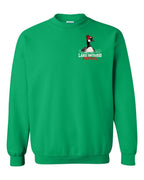Lake Patrol Left Chest and Back Crewneck Sweatshirt in Irish Green