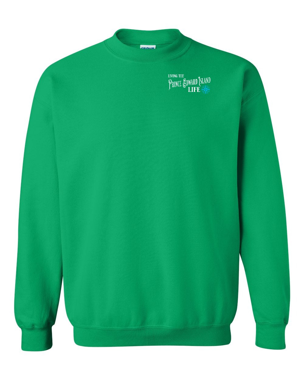 Living the PEI life blue compass Left Chest Crewneck Sweatshirt - Unisex