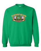 Newfoundland Thing Badge Full Front Crewneck Sweatshirt in Irish Green