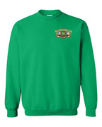 Newfoundland Thing Badge Left Chest and Back Crewneck Sweatshirt in Irish Green