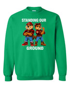 Standing Our Ground Full Front Crewneck Sweatshirt in Irish Green