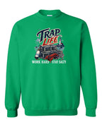 Trap Life Crewneck Sweatshirt in Irish Green