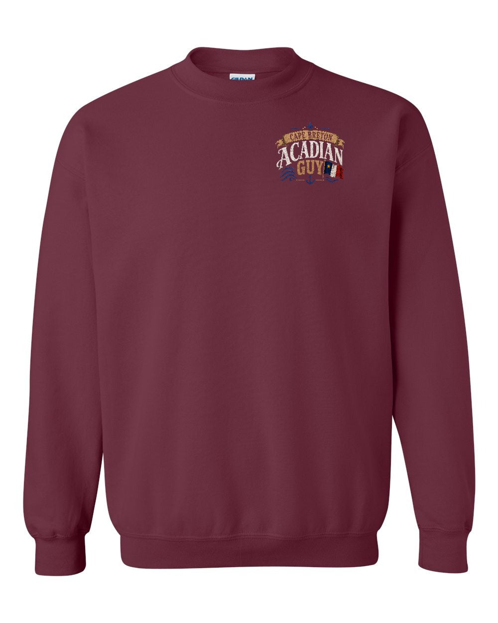 Cape Breton Guy Left Chest Crewneck Sweatshirt in Maroon