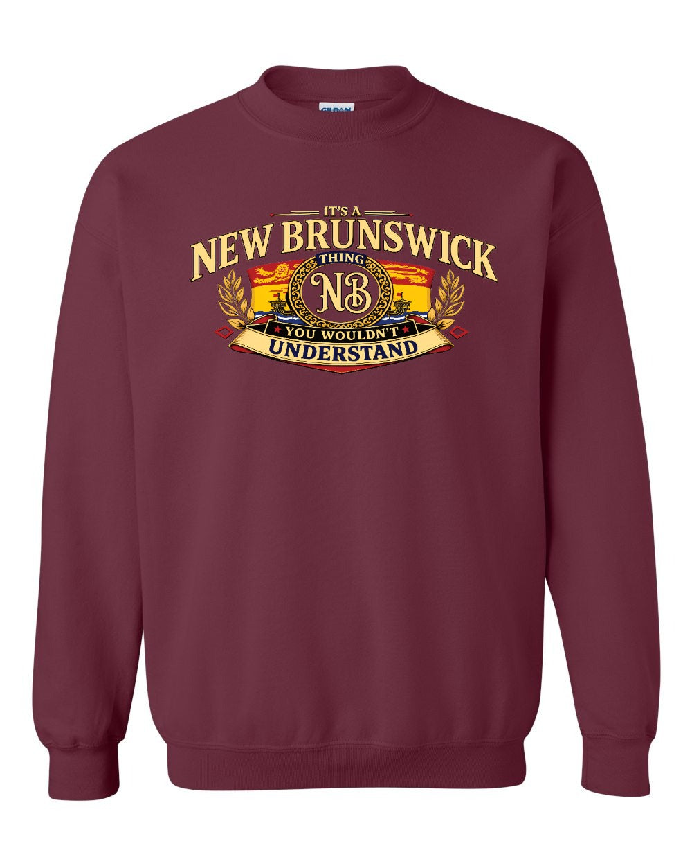 Nb Understand Full Front Crewneck Sweatshirt in Maroon