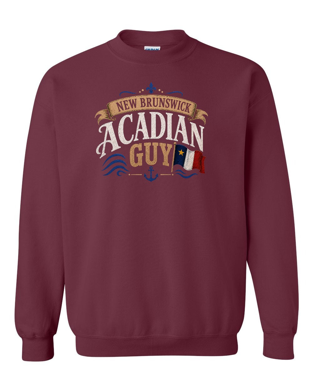 New Brunswick Guy Crewneck Sweatshirt in Maroon