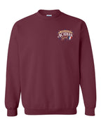 Newfoundland Acadian Girl Left Chest Crewneck Sweatshirt in Maroon