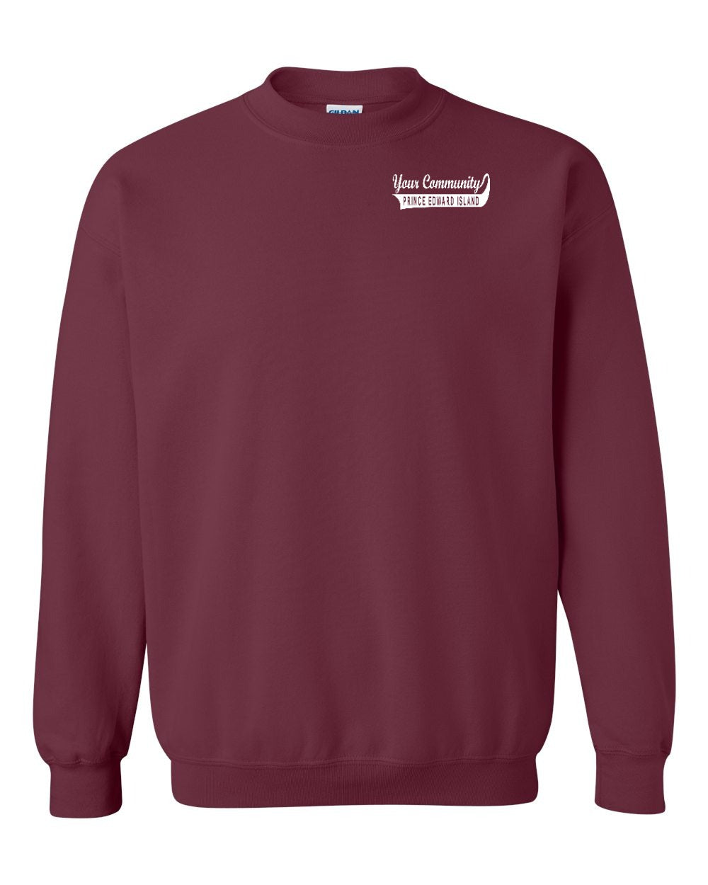 Your Custom Community PEI Swoop Left Chest Crewneck Sweatshirt - Unisex
