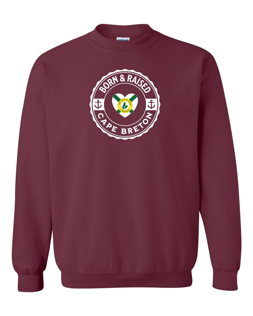 Born and Raised CB Heart Flag Crewneck Sweatshirt - Unisex